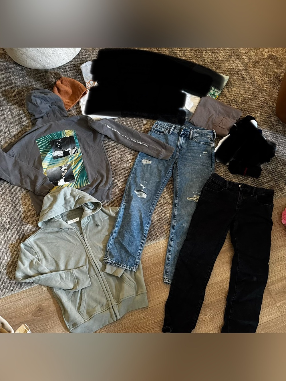 Boys 9/10 and 11/12 lot Abercrombie Kids Hoodies & GAP Jeans Basics Lot (6 pcs)